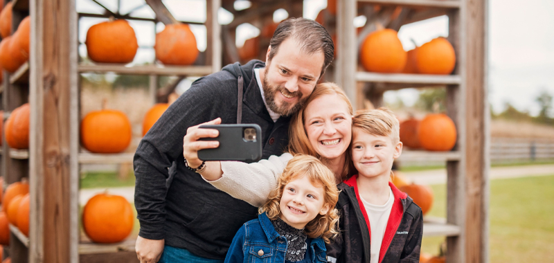Family Taking Selfie At Farm Family Taking Selfie At Farm